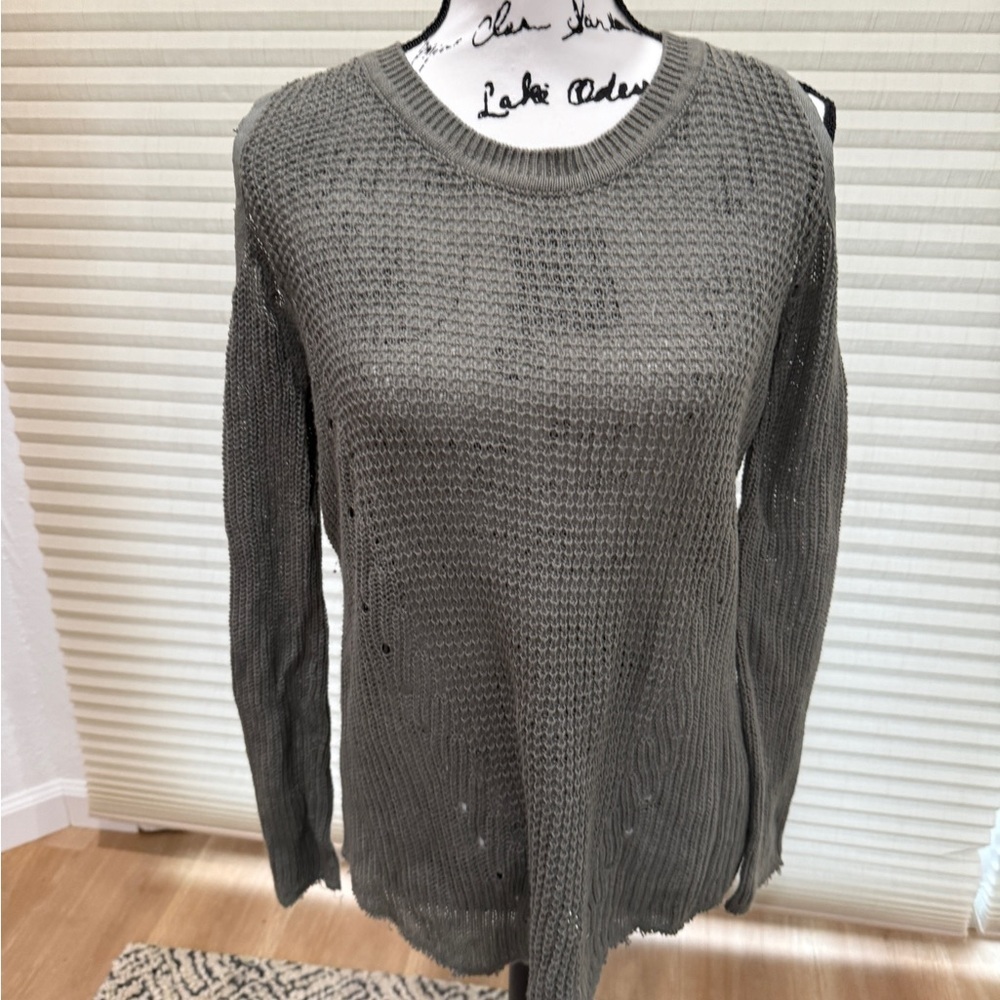 Olive Green/Gray Knit Sweater